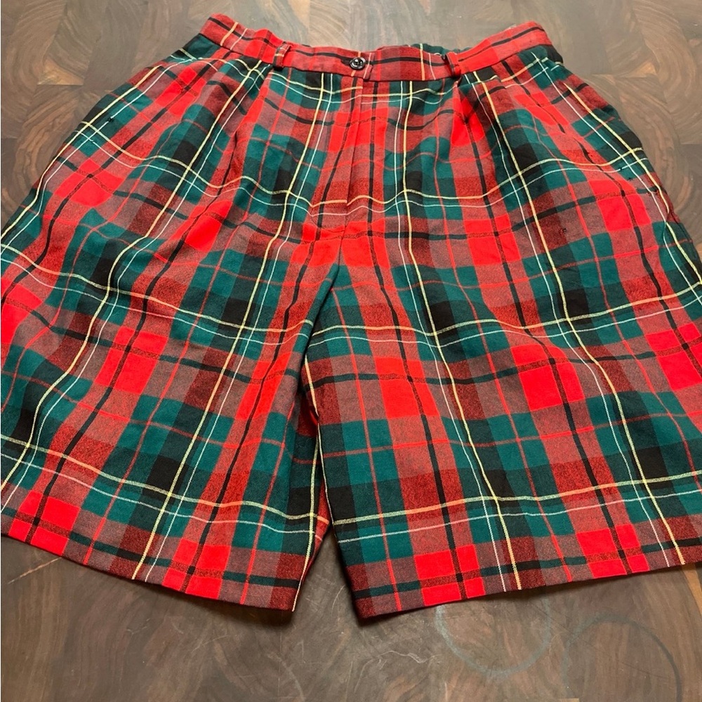 Vintage Pendleton Plaid Knockabout Shorts Front Pleat Bermuda size 12 -wool